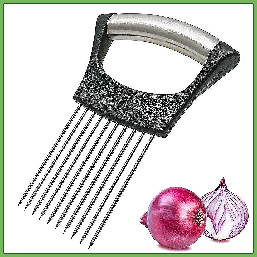 Onion Holder Slicer - Leeseph Uiensnijderhouder, roestvrijstalen uiensnijderhouder voor het