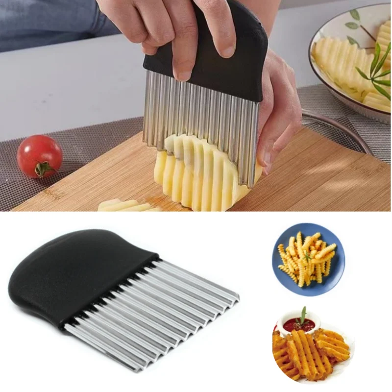 Onion Holder Slicer - Roestvrijstalen Aardappel Chip Snijmachine Deeg Groente