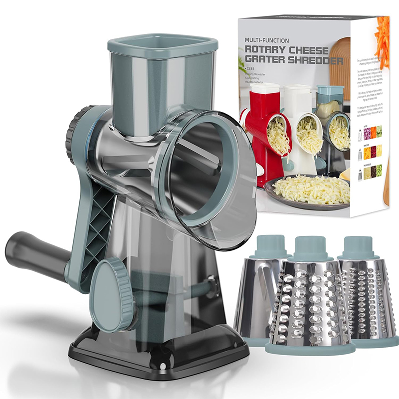 Onion Holder Slicer - LMETJMA 3-in-1 Roterende Kaasrasp Veelzijdige Handmatige