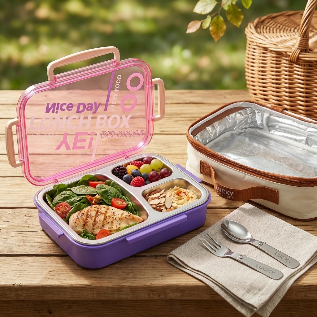 Meal Prep Or Prep Meal - Microgolfbestendige 304 roestvrijstalen bentobox, lekvrij, 2/3