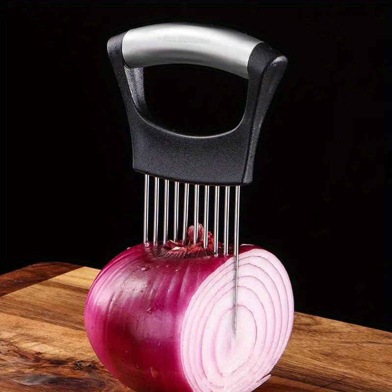 Onion Holder Slicer - Roestvrijstalen uienhouder, voedselsnijder, assistent voor het
