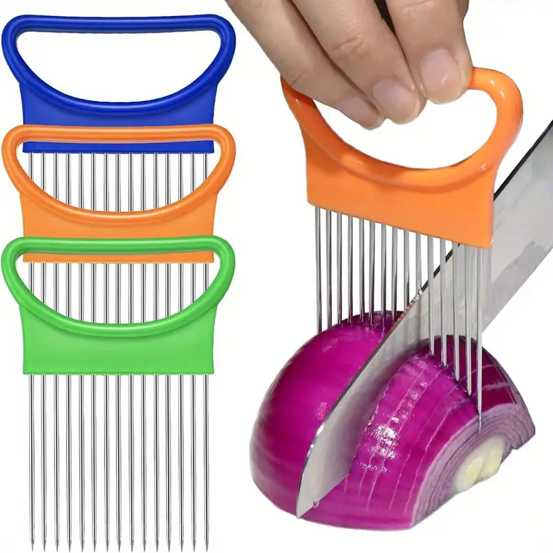 Onion Holder Slicer - 4-in-1 keukenpin magische uienvork - roestvrijstalen
