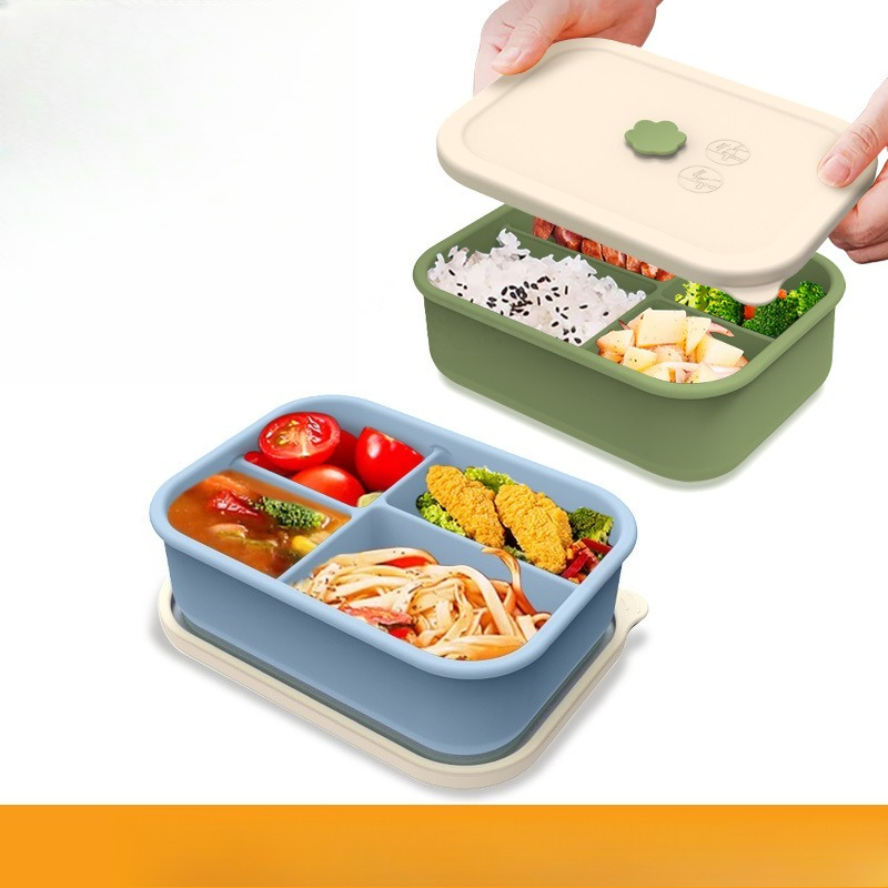 Meal Prep Weight Loss - Magnetronbestendige siliconen lunchbox, verdeelde voedselopslagcontainer, lekvrije