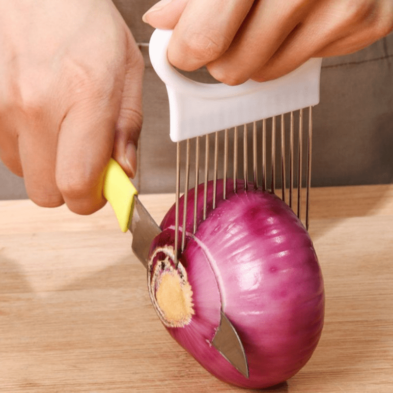 1/4PC RVS Ui Naald Ui Vork Gro - Onion Holder Slicer recensie en prijs