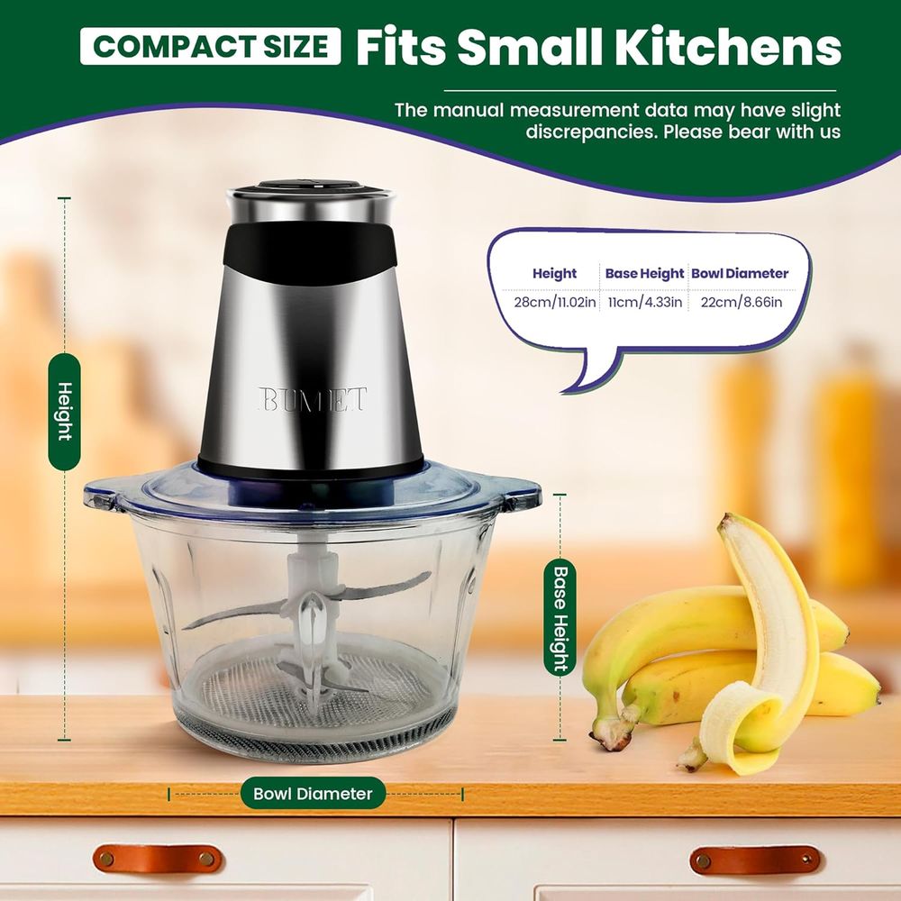500W vleesmolen 2x8-kops komme - Veggie Chopper Cup recensie en prijs