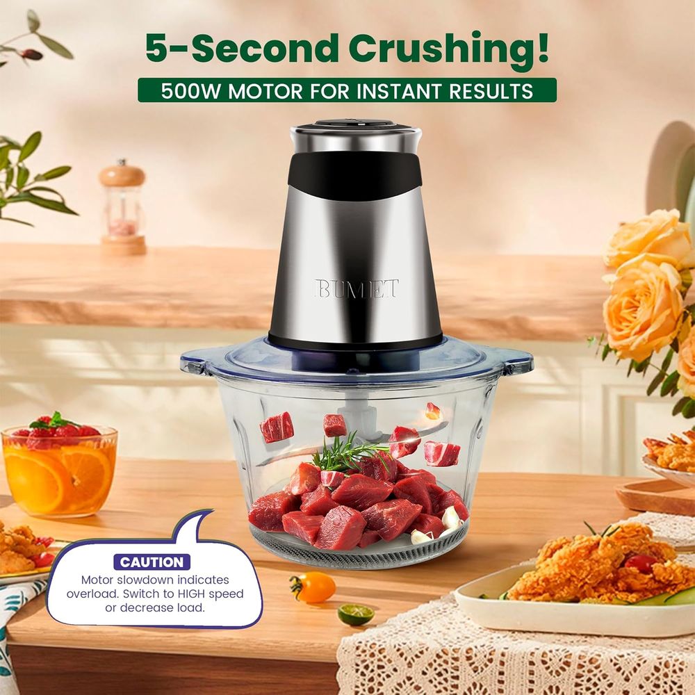 500W vleesmolen 2x8-kops komme - Veggie Chopper Cup recensie en prijs